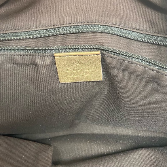 Vintage, Rare, Gucci, GG Brown and Gold Coated Canvas Handbag (12in x 9in x 4in) - Picture 14 of 15